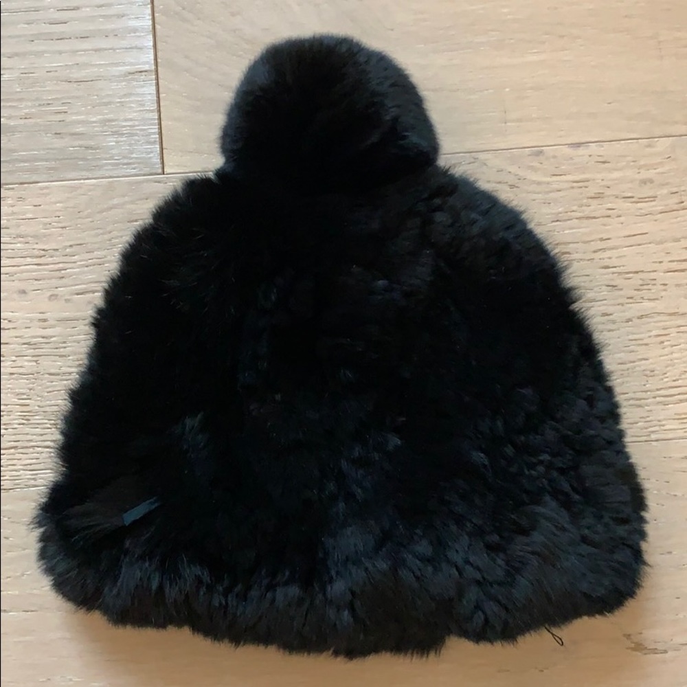 Black Fur Hat with Pom Pom